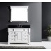 Virtu USA Huntshire Manor 48" Single Bathroom Vanity in White with Black Galaxy Granite Top and Square Sink with Mirror - B07D3Z7J97